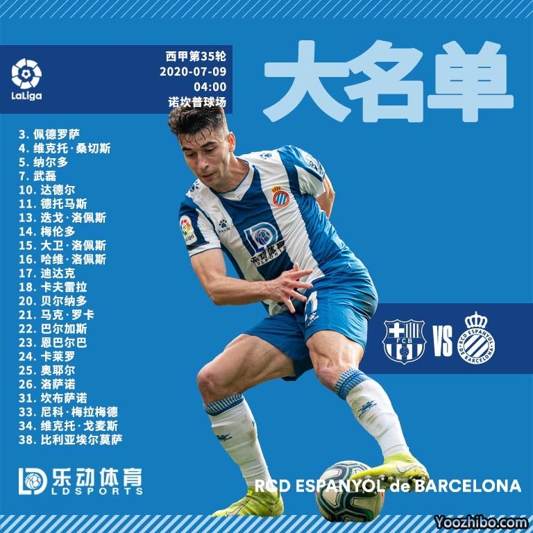 西班牙人vs<a href=/zuqiulanmu/barcelona/ target=_blank class=infotextkey>巴萨</a>大名单